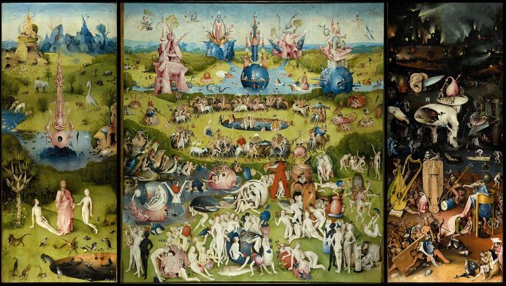 Hieronymus Bosch, "The Garden of Earthly Delights", between 1480 and 1505.