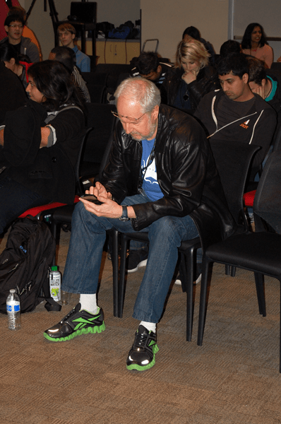 Mr. JavaScript himself - Douglas Crockford, unaware of my paparazzi tendencies.